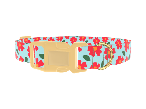 Red Floral Dog Collar
