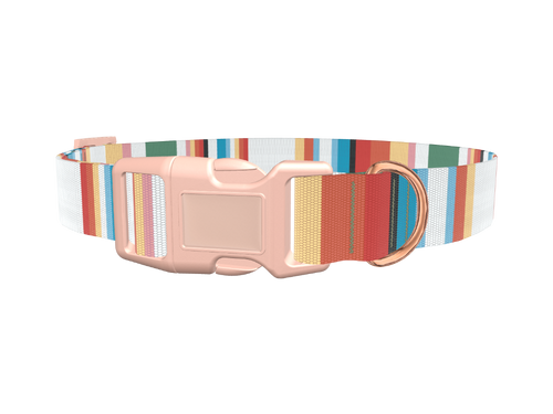 Multicolor Hexagon Stripe Dog Collar