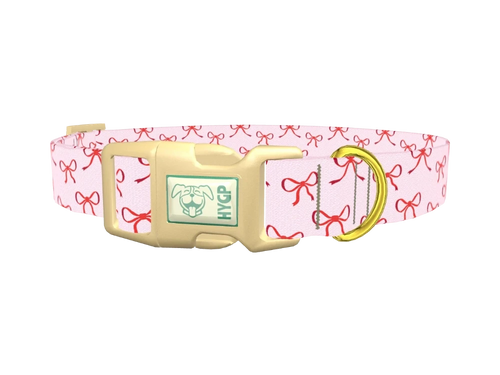 Red Bow Pattern Dog Collar