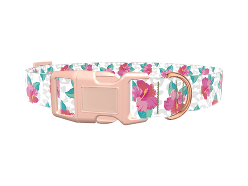 Leopard Floral Dog Collar