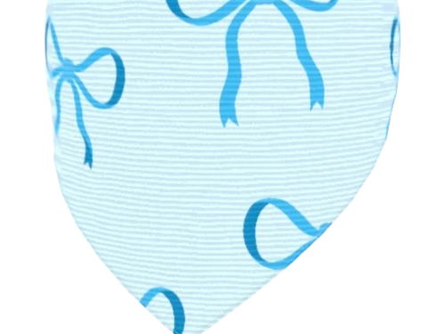 Blue Bow Pattern Dog Collar