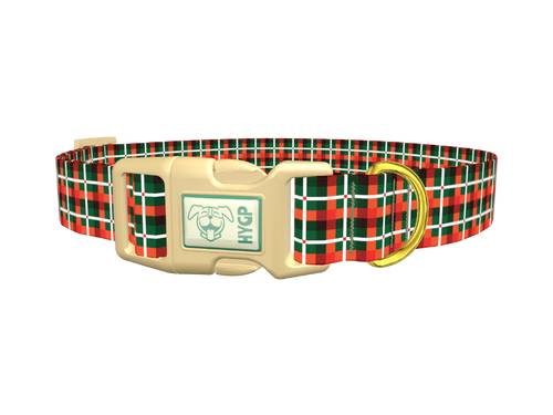 Festive Plaid Dog Collar