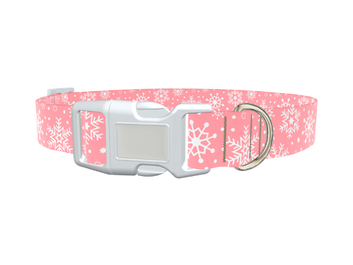 Pink Snowflake Pattern Dog Collar