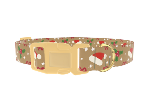 Santa Hat and Holly Dog Collar