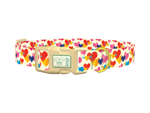 Winged Geometric Heart Dog Collar
