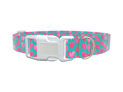 Pink Heart Valentine Dog Collar