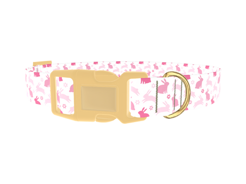 Pink Bunny Floral Dog Collar