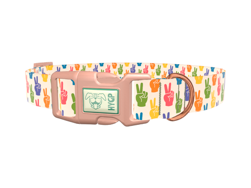 Peace Sign Pattern Dog Collar