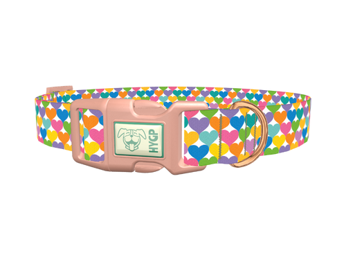 Colorful Heart Dog Collar
