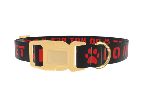 Warning Sign Dog Collar