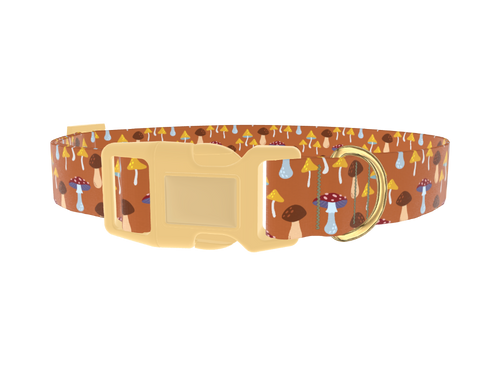 Autumn Mushroom Dog Collar
