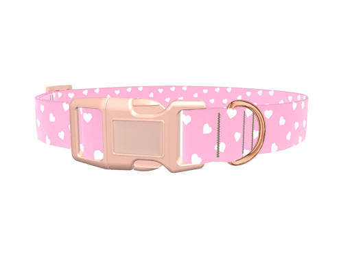 Pink Heart Dog Collar
