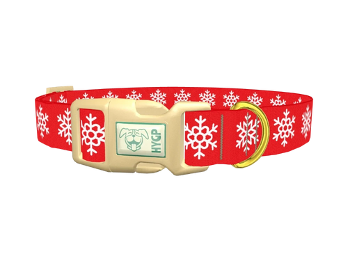Red Snowflake Pattern Dog Collar