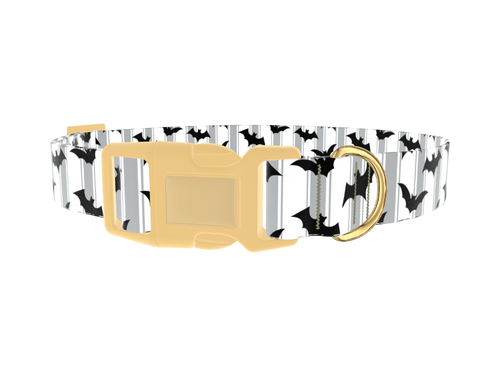 Striped Bat Halloween Dog Collar