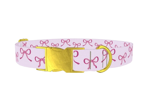 Pink Bow Design Dog Collar