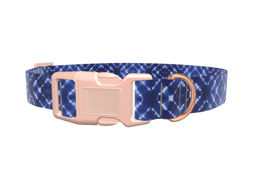 Indigo Tie-Dye Dog Collar