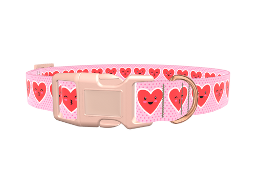 Kawaii Heart Faces Dog Collar
