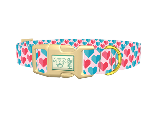 Geometric Colorful Heart Dog Collar