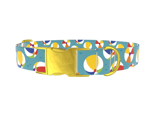 Colorful Beach Ball Pattern Dog Collar