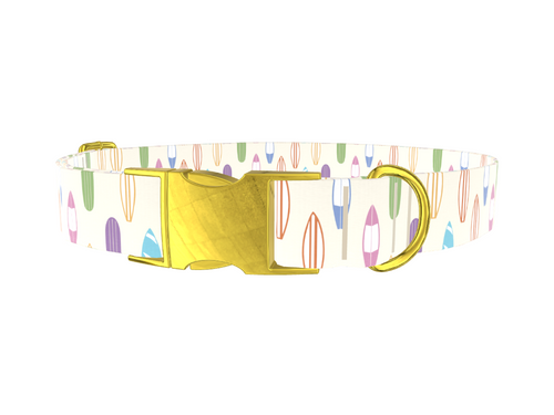 Colorful Surfboard Dog Collar