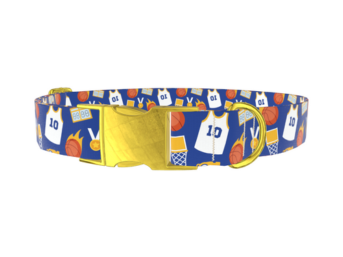 Blue Basketball Jersey Dog Collar