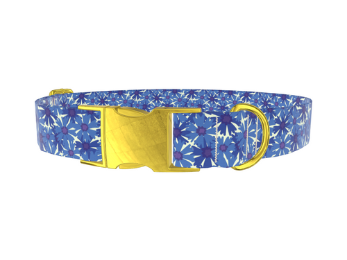 Floral Cornflower Dog Collar