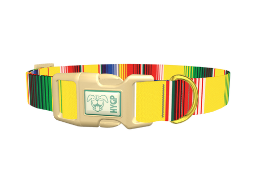 Yellow Mexican Stripe Dog Collar