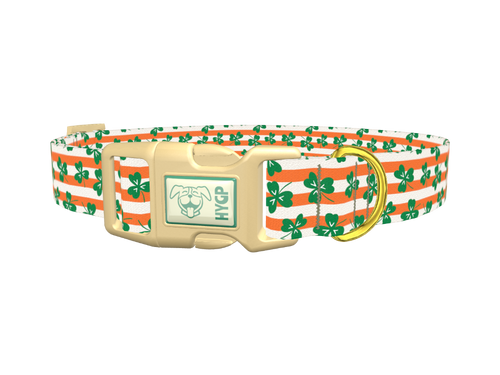 St. Patrick's Clover Stripe Dog Collar