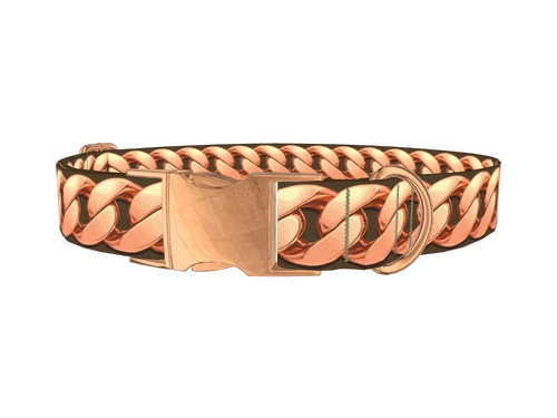 Rose Gold Chain Pattern Dog Collar