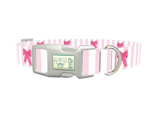 Striped Bow Dog Collar