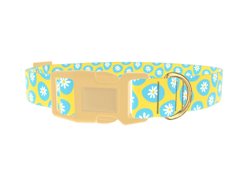 Blue Daisy Easter Egg Dog Collar