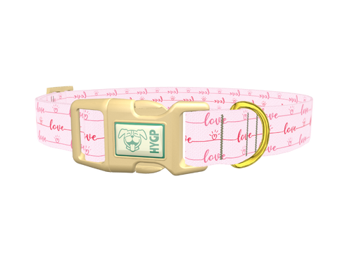 Pink Love Script Dog Collar