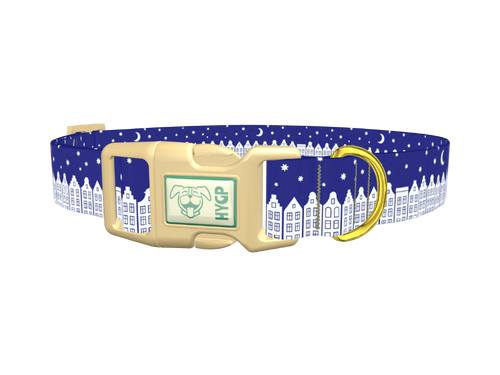 Christmas Night Town Dog Collar