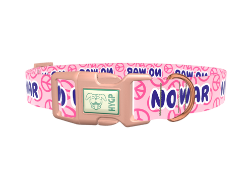 Peace Symbol Pink Dog Collar