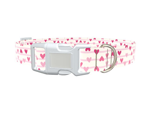 Striped Heart Dog Collar