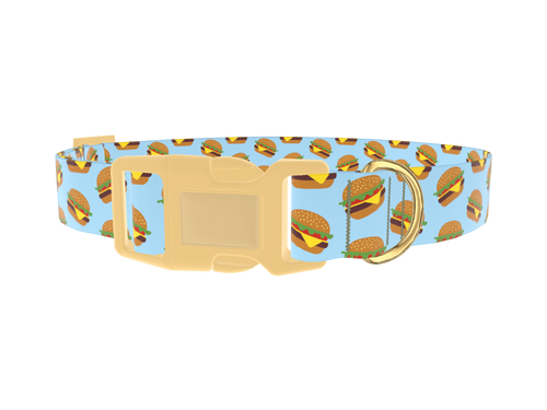 Burger Pattern Dog Collar