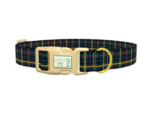 Blue Green Tartan Dog Collar