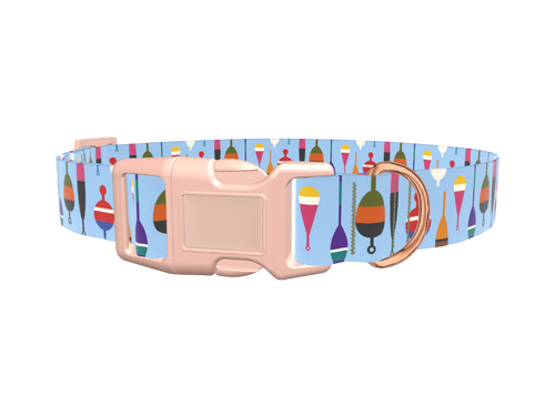 Fishing Bobber Pattern Dog Collar