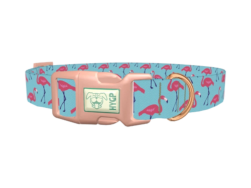 Flamingo Print Dog Collar