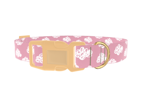 Pink Cloud Sketch Dog Collar