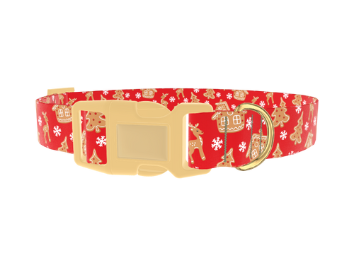 Gingerbread Reindeer Dog Collar
