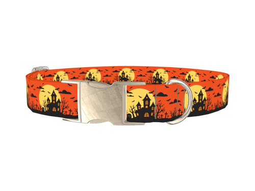 Halloween Haunted House Dog Collar