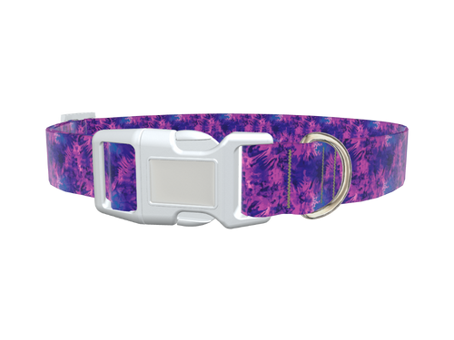 Purple Tie-Dye Dog Collar