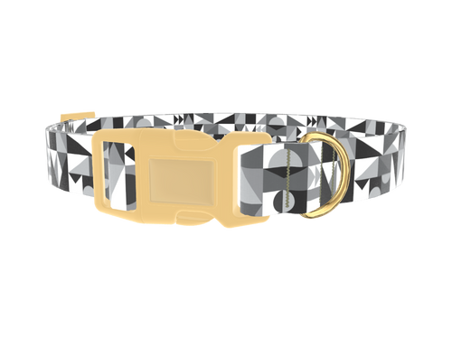 Geometric Black and White Dog Collar