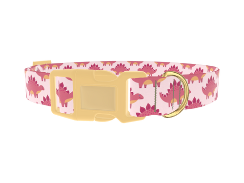 Pink Dinosaur Dog Collar