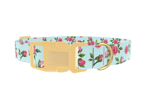 Pink Rose Blossom Dog Collar