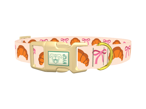 Croissant Bow Dog Collar