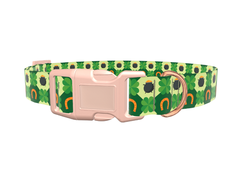 Pot of Gold Shamrock Dog Collar