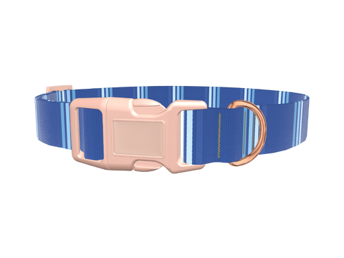 Blue Striped Dog Collar