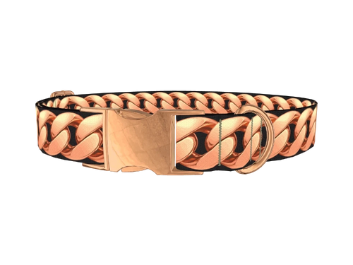 Rose Gold Chain Pattern Dog Collar